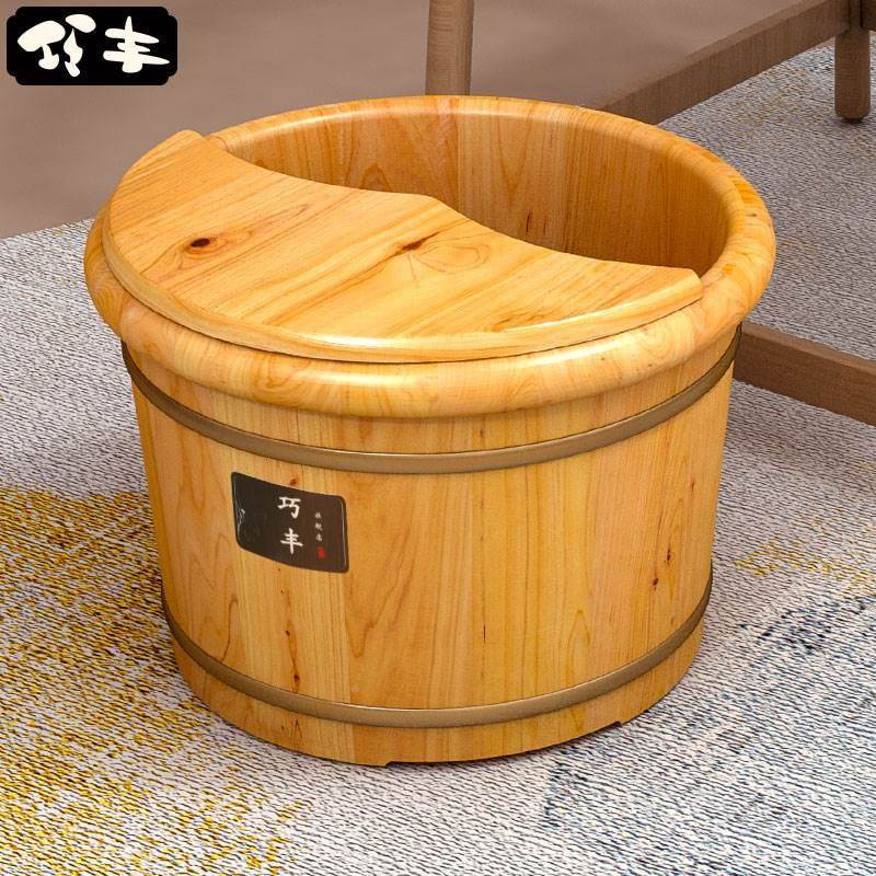 Warm electric heating bubble foot barrel wood through calf foot bath tub wash foot basin Home fully automatic insulated bubble foot wood barrel Heng-Taobao