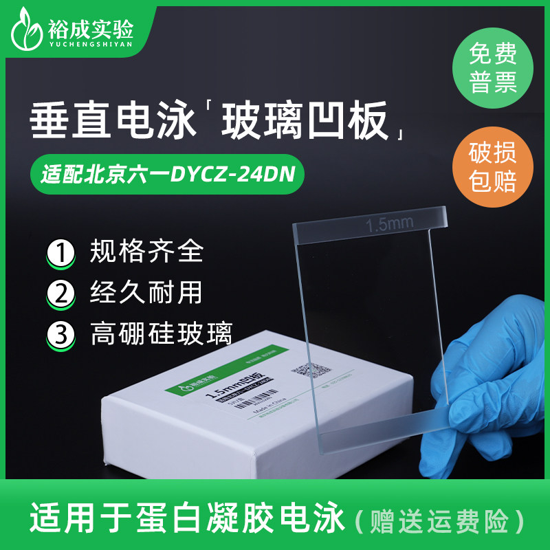 适配北京六一DYCZ-24DN蛋白电泳仪玻璃板WB电泳槽平板凹板加样梳
