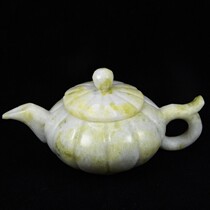 Lantian jade teapot ornaments living room office wine cabinet Xiu jade tea set ornaments gifts personal use A099