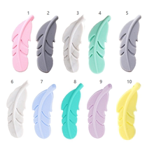 10pcs lot Silicone Teether Feather Beads Handmade Accessorie
