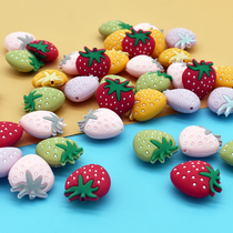10pcs Silicone Bear Strawberry Beads Baby Shower Teething In