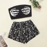 Женщины летние скелетные шорты камизола пижама наборы FEMA