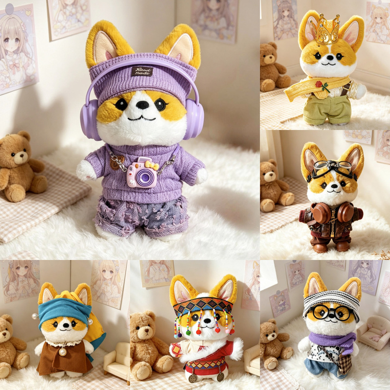 Gromi Doll Clothes 17cm Xu Song Concert Pop-Up Merchandise Gromi Puppy Corgi Clothes Doll Outfit Gromi Doll Clothes 17cm Xu Song Concert Pop-Up Merchandise Gromi Puppy Corgi Clothes Doll Outfit