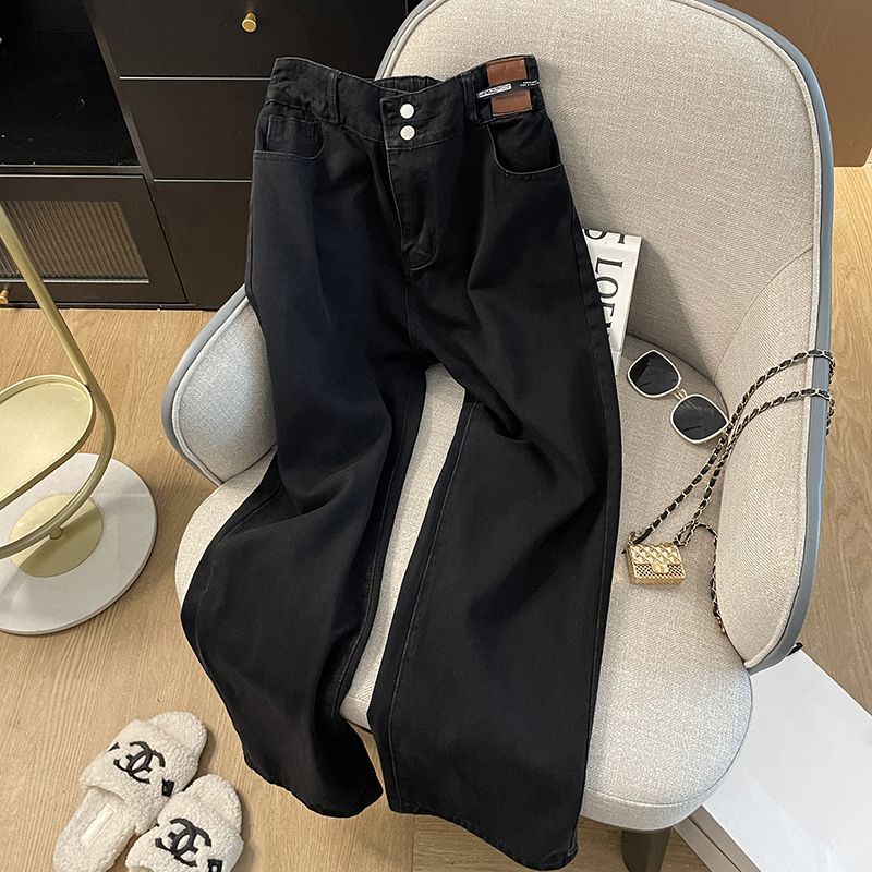 1.0-150kg Extra Large Size Retro Loose Casual Jeans for Men and Women, American Style Versatile Wide-Leg Straight Long Pants2