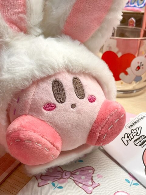 British Vockoo Kirby Keychain Cute Plush Doll Bag Bunny Ears Toy Backpack Pendant