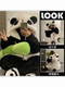 Vockoo Panda Pajamas for Women, Winter Coral Fleece, Thickened and Plush, Cute Bathrobe, One-Piece Sleepwear, Loungewear