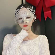 Halloween Adult Childrens Female Half Face Fairy Princess New Crown Gold Powder Mask Makeup Prom Gold