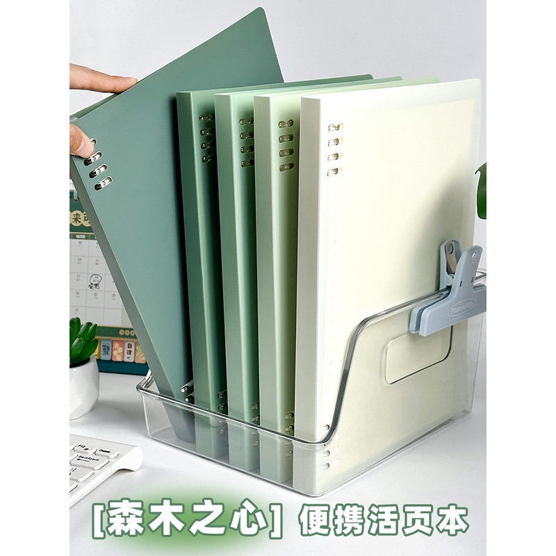 Gradient Color Loose-Leaf Notebook with Detachable Ring Binder, Comfortable to Hold, B5 Spiral Loose-Leaf Notebook, High Aesthetic Value, Simple Design, Suitable for Exam Preparation
