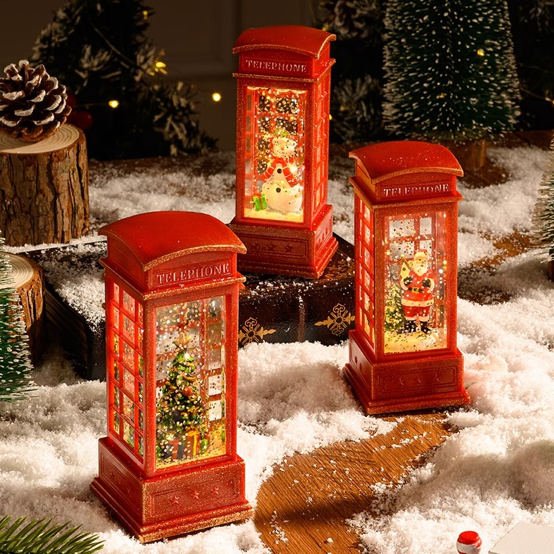 Christmas Decorations Floating Snow Small Night Light Pendulum Pieces Gift Santa Tree Desktop Ambience Pendulum Gift 3088-Taobao