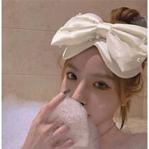 Pearl bow Internet celebrity designer sweet satin blackout eye mask for girls cute sleeping student eye mask for women