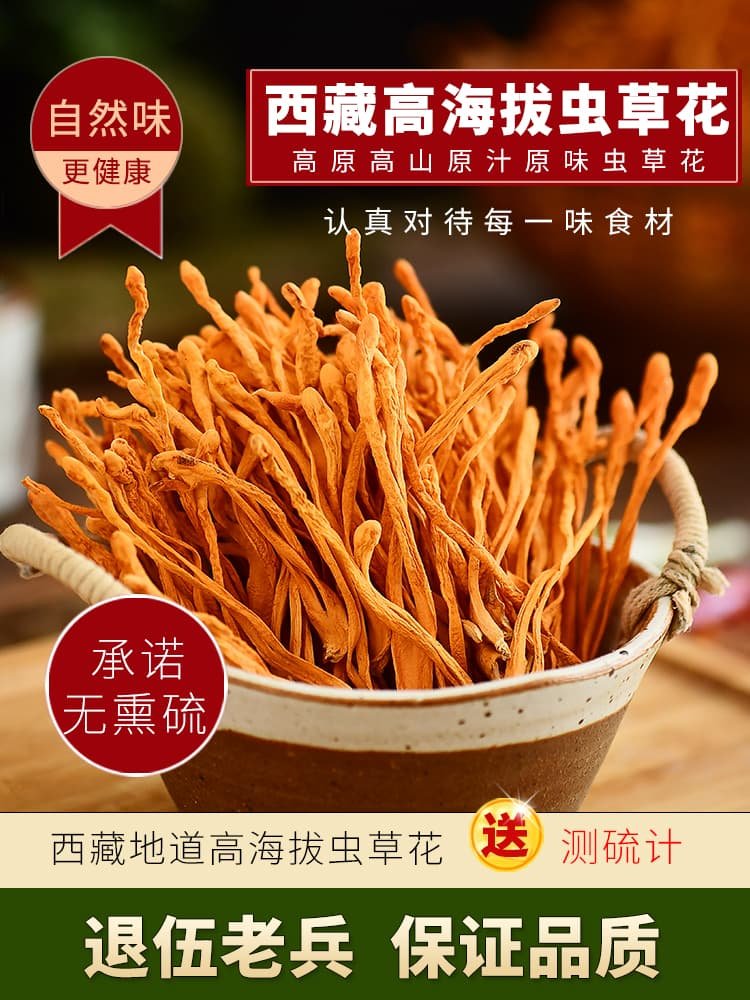 Cordyceps Flower Dried Goods Official Flagship Store Genuine 500g Commercial Grade Qingzang Cordyceps Flower, Special Mountain Grade Wild Cordyceps