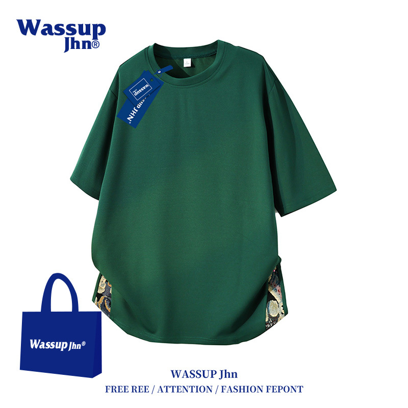 Wassup Summer Round Neck Short-Sleeved T-Shirt for Men 2026 New Trendy Brand Design Loose Knitted Half-Sleeved Top
