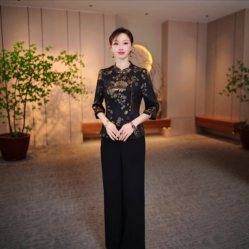 【Top + Pants】Fashionable Chinese-Style Suit, High-End and Stylish Two-Piece Set, 2026 Spring Elegant Women's Clothing for Mothers