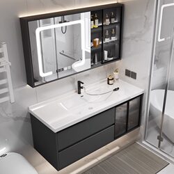 Ceramic Integrated Smart Bathroom Cabinet Combination Simple Bathroom Light Luxury Washbasin Hand Washbasin Set