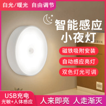 (Worth Buying) Human Body Sensor Night Light USB Charging Wireless Intelligent Light Control Sensor Childrens Room Nighttime Home Aisle Cabinet LED Night Light