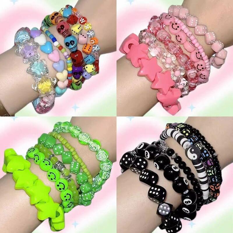 Dopamine Multi-Layered Stacking Bracelets Y2K Spicy Girl Subculture Wristbands Ins-Style Candy-Colored Accessories Millennium Niche Dopamine Multi-Layered Stacking Bracelets Y2K Spicy Girl Subculture Wristbands Ins-Style Candy-Colored Accessories Millennium Niche