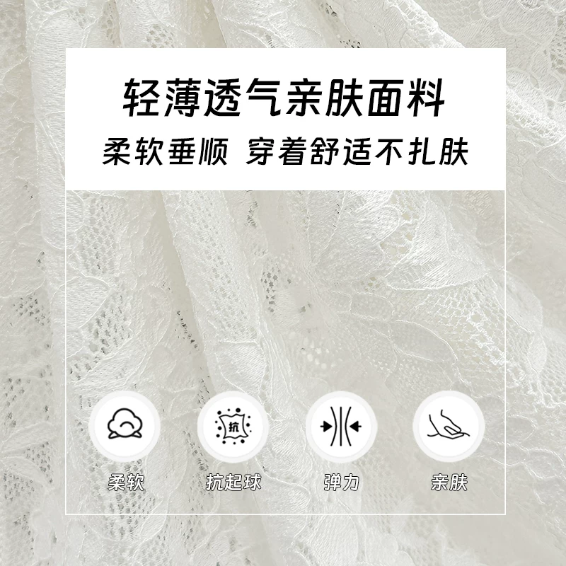 Lace summer breathable design T-shirt, lace dress, with short sleeve, V-neckline, slim fit, trend of season