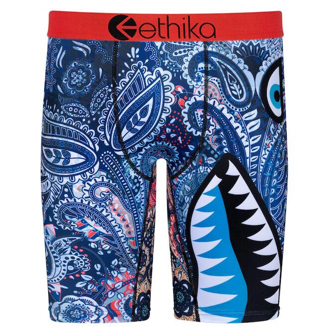 Ethika Trendy Men's Boxer Briefs with Extended Length, Printed American-Style Sports Shorts, Quick-Drying Student Base Layer Shorts