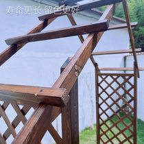 Manufacturer outdoor solid wood arch flower stand climbing vine rack arched climbing bracket grape rack antiseptic wood flower box garden
