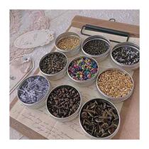 Miss Miss Mini Mushroom Nails Two-legged Nails Retro Golden Bronze Hand Account Material Decoration Handmade Photo U