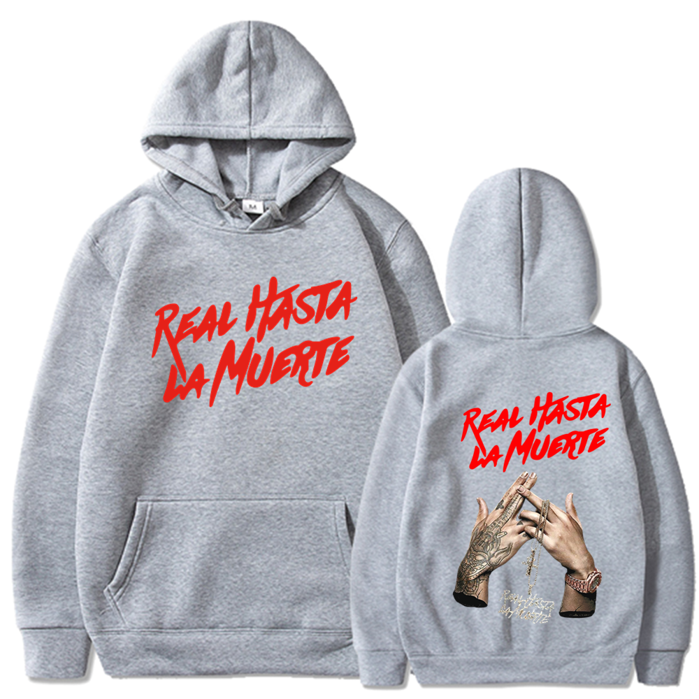 Футболка-худи с принтом Anuel Aa, длинная кофта, Real Hasta La Muert