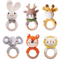 1pc Baby Teether Music Rattles for Kids Animal Crochet Rattl