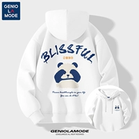 [Тяжелый, 330 г — с капюшоном] Белый (этикетка на груди «Панда Сянсэн»_ этикетка «Гигантская панда Сянсэн» на спине)