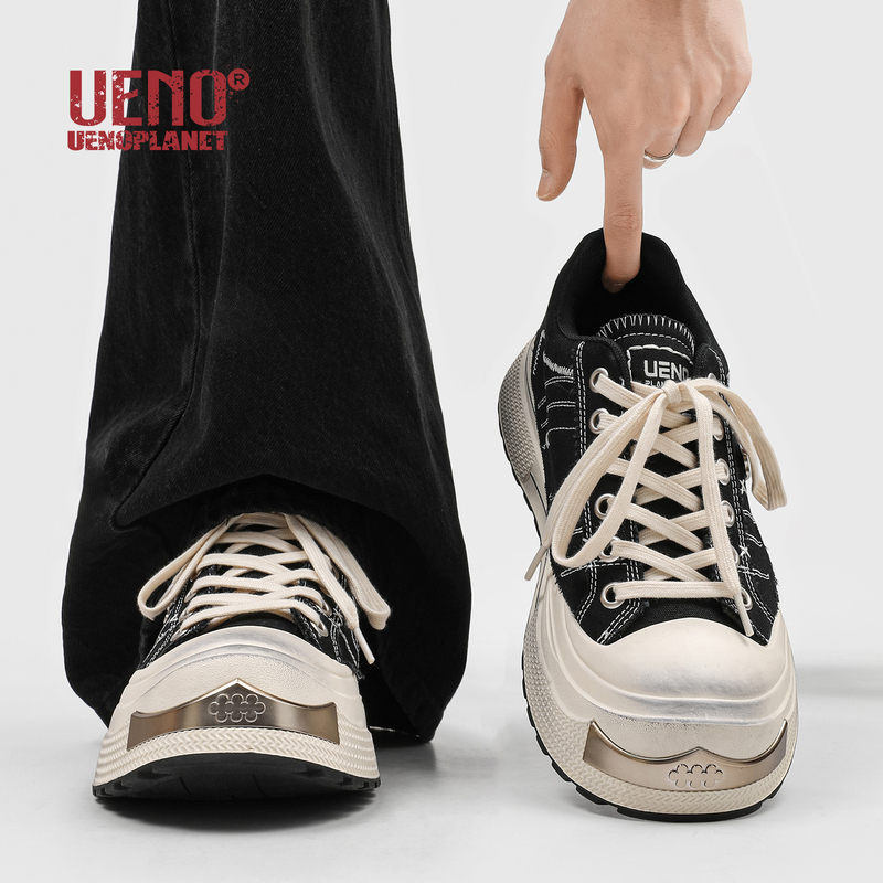 Uenoplanet New Canvas Shoes for Men and Women, Youthful Trendy Height-Increasing Casual Shoes, Fashionable Versatile Wear-Resistant Sports Shoes