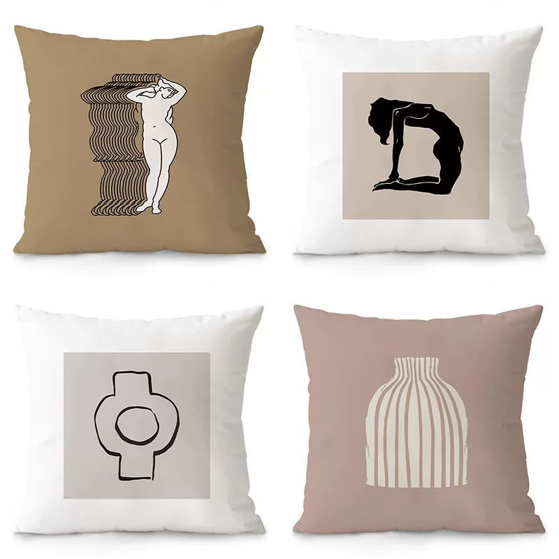 Modern and minimalistic double-sided pillow, sofa for bed