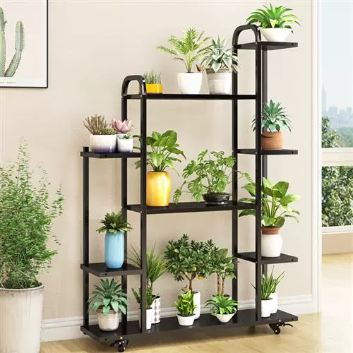 Цветочная стойка Железное искусство комнаты многослойные простые балкон -стойки стойки гостиная приземляются сочные зеленые укроп