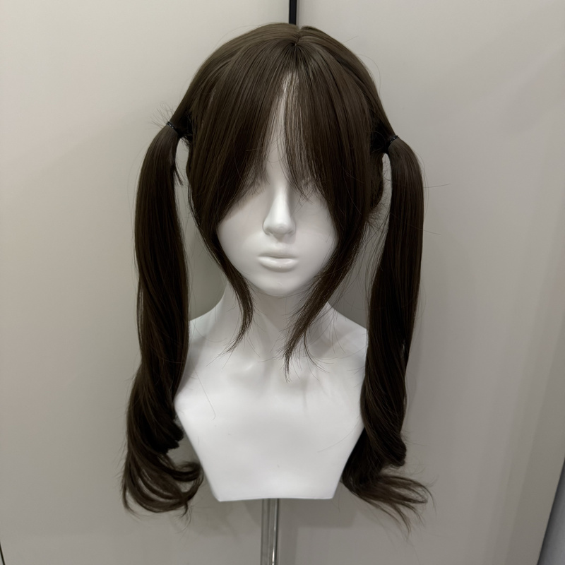 Dai Miao Wig Internet Celebrity Natural Lolita Wavy Wig New Style with Bangs and Double Ponytails 70cm