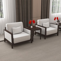 VIP reception sofa new Chinese style solid wood single modern simple conference room business negotiation office furniture