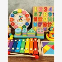 Infant enlightenment puzzle eight 51980 piano wooden tone percussion instrument 1-2-3 weeks 4-year-old male and female baby sound winding