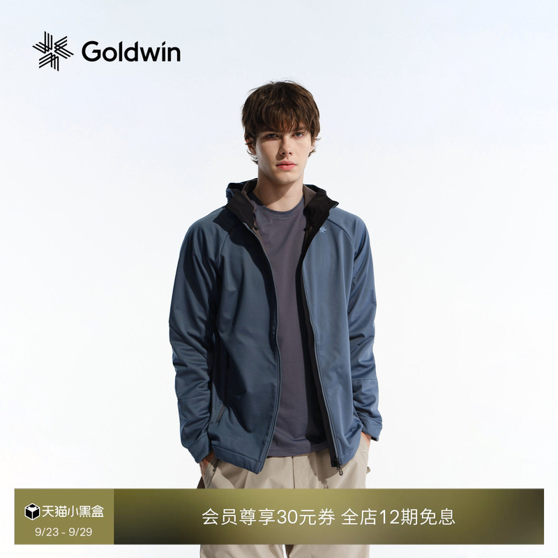 Goldwin Autumn and Winter Outdoor Sports Fleece Jacket Hiking Running Soft Shell Jacket Hooded Jacket Unisex