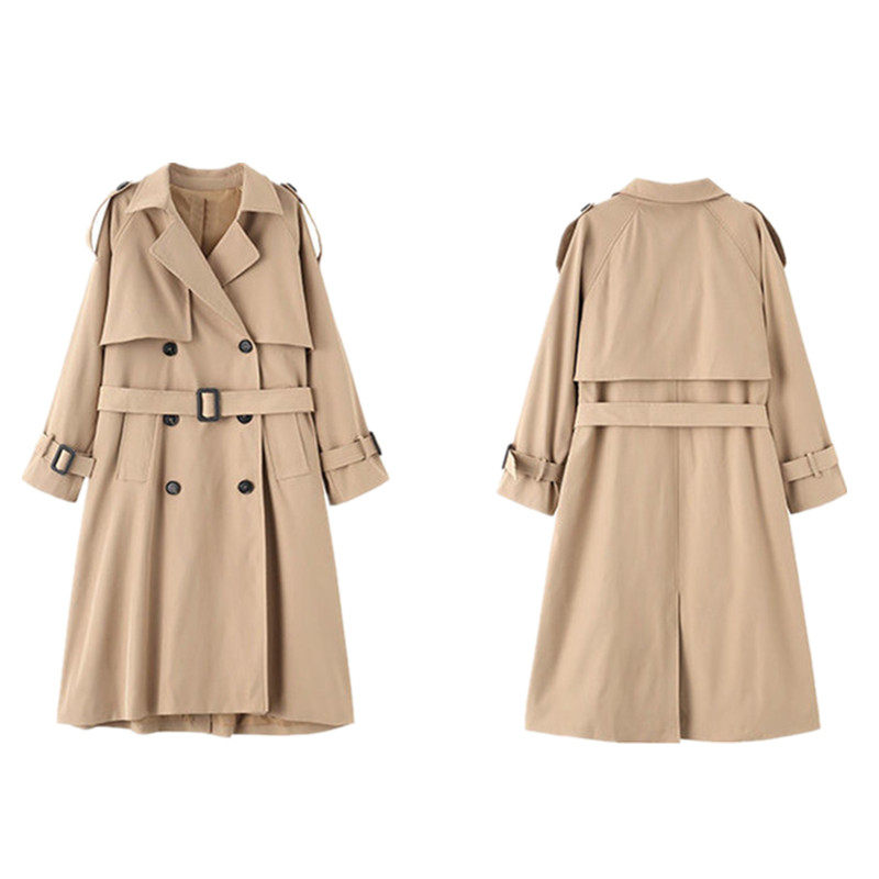 吹风机炫彩贴 turn down collar v neck double breasted nch coat women winte OTHER