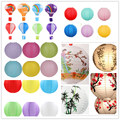 Китайский фонарик 1pc printed flower round paper lantern wedding birthday part