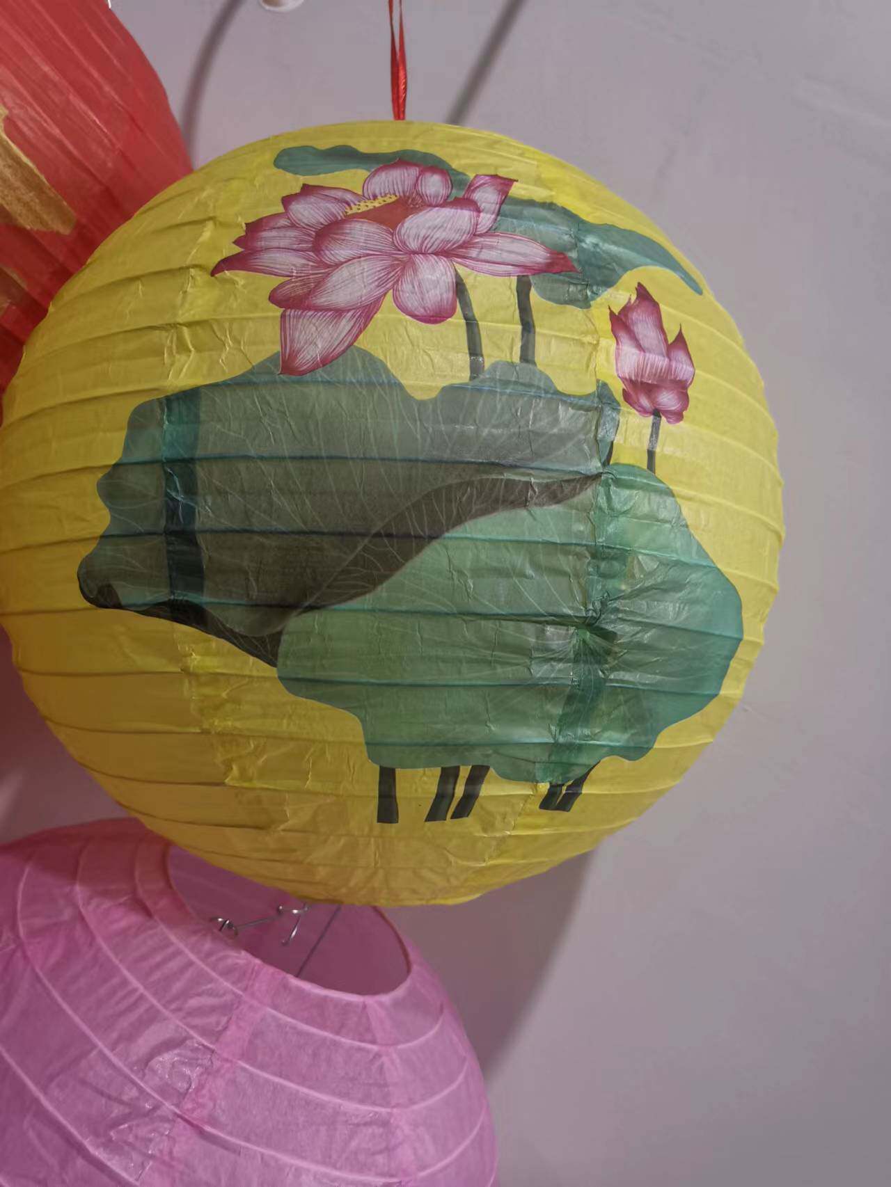 Китайский фонарик 1pc printed flower round paper lantern wedding birthday part