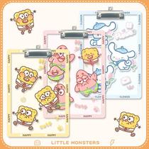 Big-eared dog board clip writing board backing board hard transparent acrylic file plywood a4 student homework note book