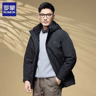 罗蒙羽绒服男士冬季休闲加厚保暖三合一可拆卸内胆冲锋衣外套男款