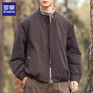 罗蒙立领羽绒服男士冬季新款宽松休闲复古夹克保暖防寒短款外套男
