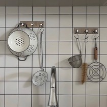 Creative 304 stainless steel row of strong sticky hooks without punching kitchen debris hooks metal coat and hat debris hooks