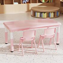 Kindergarten tables and chairs childrens lifting glossy table set baby toy table set plastic game learning desk