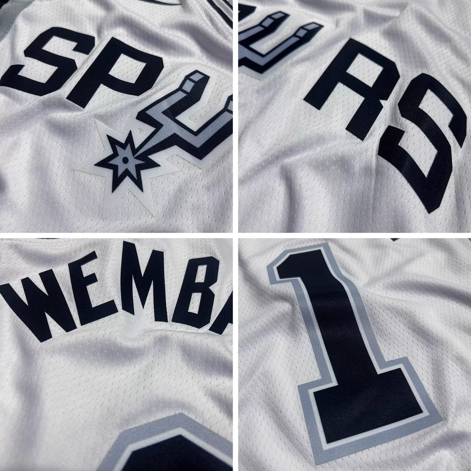 Футболка баскетбольная Spurs 25-26 Джерси №1 Венбан Яма 4 Фокс 3 Келден Вассел Униформа фан-издание штаны
