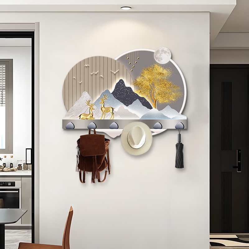 New Chinese-Style Entrance Door Hook, Wall-Mounted Coat Rack, Storage Rack, Wall-Mounted Household Coat Rack New Chinese-Style Entrance Door Hook, Wall-Mounted Coat Rack, Storage Rack, Wall-Mounted Household Coat Rack