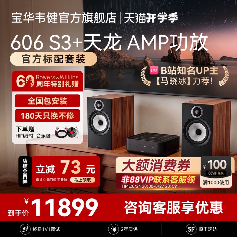 Bw Bao Hua Wei Jian 606S3 Tianlong Amp Bluetooth Amplifier Set Passive Speakers Audiophile Hifi Bookshelf Speakers