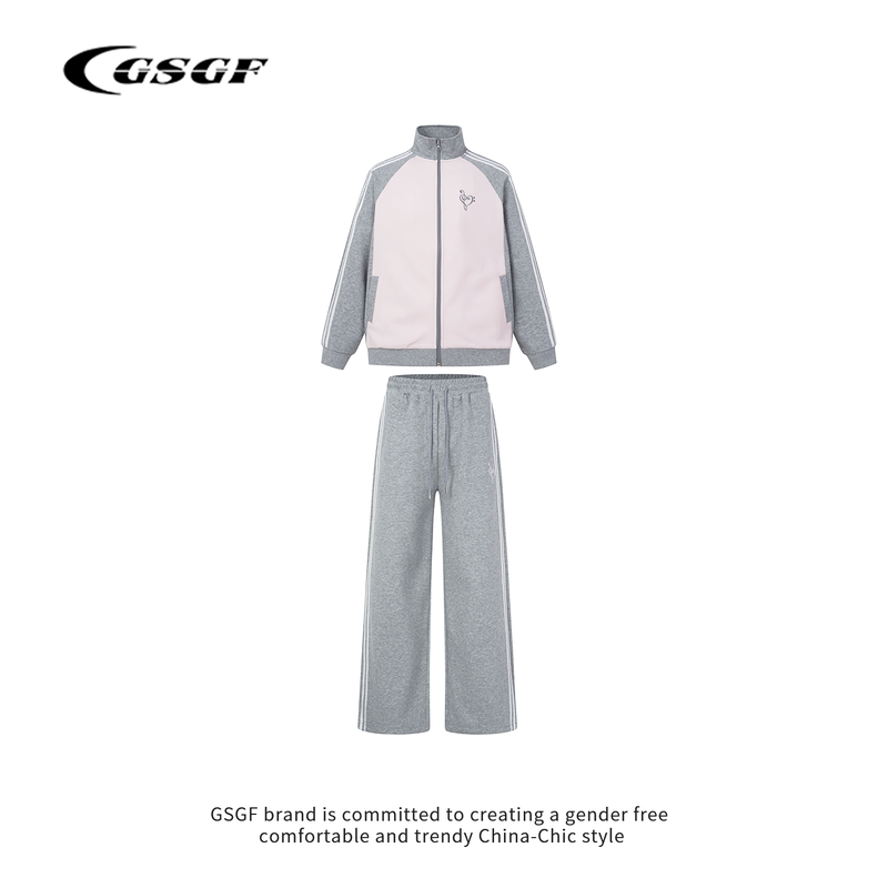 Gsgf Original Casual Sports Style Suit for Women, Zipper Sweatshirt Jacket and Long Pants Two-Piece Set, Autumn and Winter Sports Wear Gsgf Original Casual Sports Style Suit for Women, Zipper Sweatshirt Jacket and Long Pants Two-Piece Set, Autumn and Winter Sports Wear