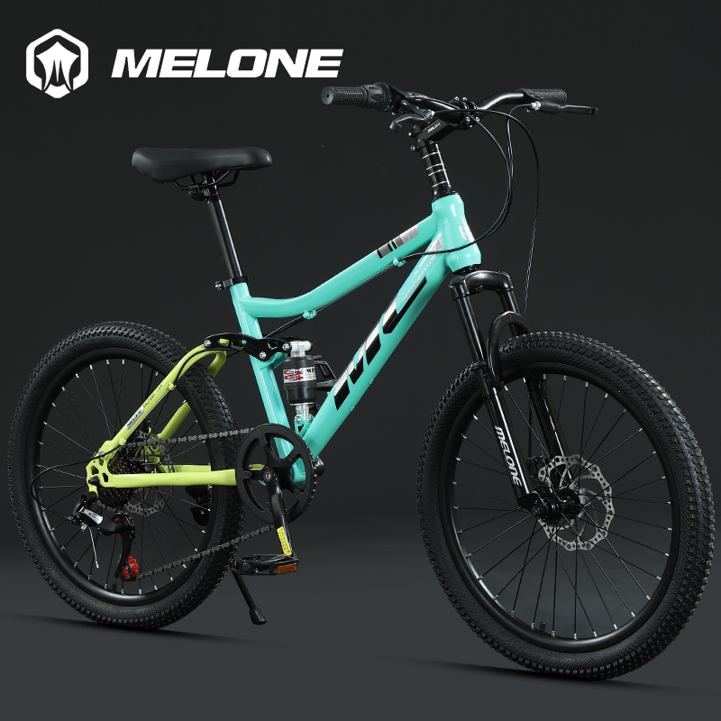 Mellon Children's Soft-Tail Bicycle with Double Shock Absorption, Youth Off-Road Variable-Speed Adult Lightweight Unisex Commuter Bike