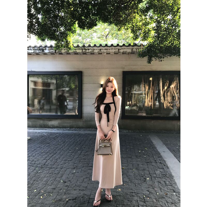 Sza【Rome Show】Old Money Style Camisole Dress Cardigan Two-Piece Set Autumn Outfit Jacket A-3265 Sza【Rome Show】Old Money Style Camisole Dress Cardigan Two-Piece Set Autumn Outfit Jacket A-3265