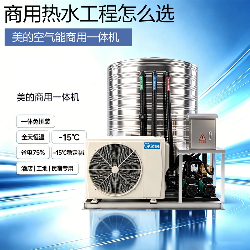 Midea Commercial Air Energy Water Heater All-In-One Hot Water System, Quick Installation, Constant Temperature Throughout the Day, Saves 75% on Electricity Midea Commercial Air Energy Water Heater All-In-One Hot Water System, Quick Installation, Constant Temperature Throughout the Day, Saves 75% on Electricity