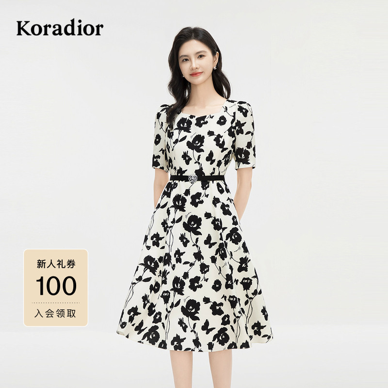【Butterfly in the Flower Realm】Koradior Same Style as in the Mall, 25 Spring Holiday Style Romantic Floral Dress
